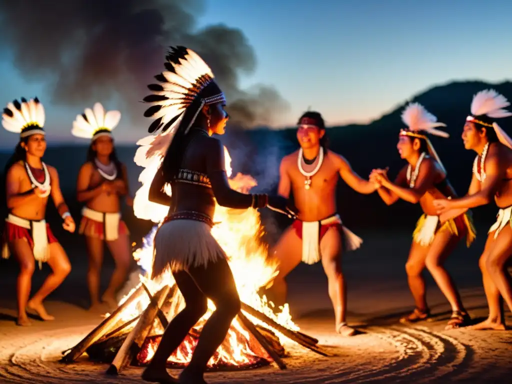 Rituales de trance en tribus: Danza ancestral alrededor del fuego en la selva mística