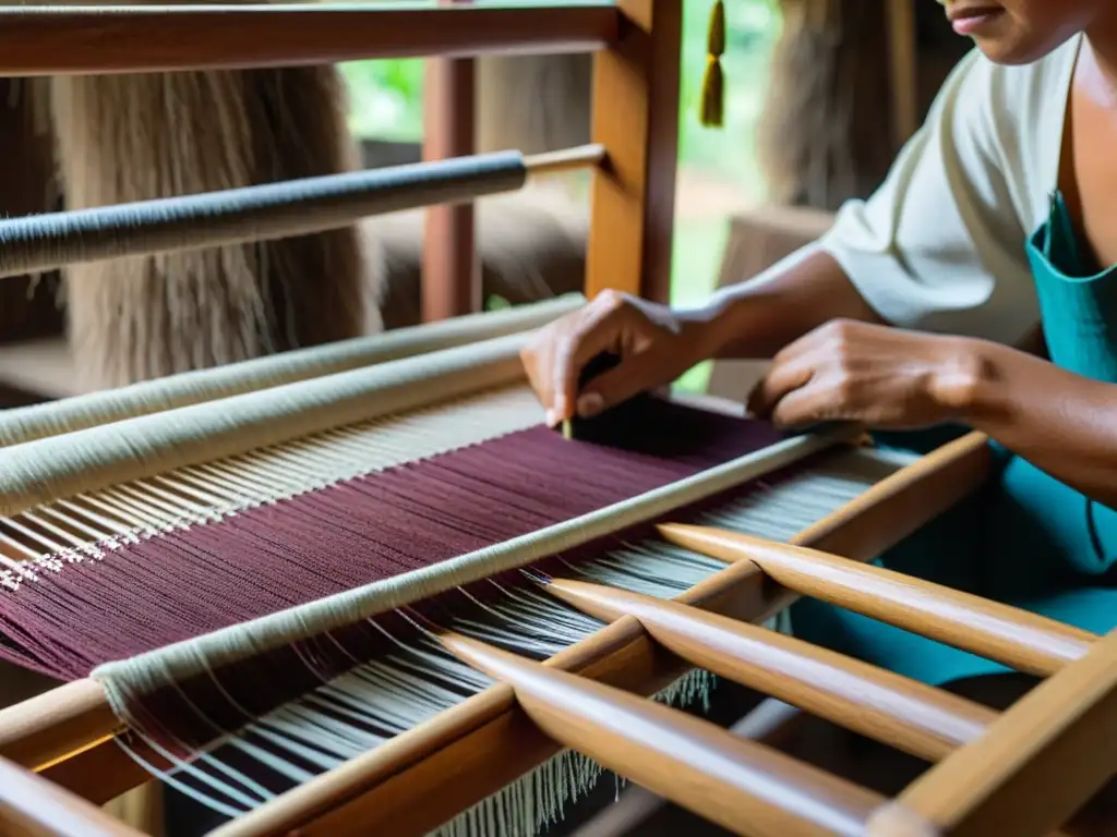 Un tejedor filipino experto crea tejidos abacá en su taller rústico, mostrando la tradición cultural