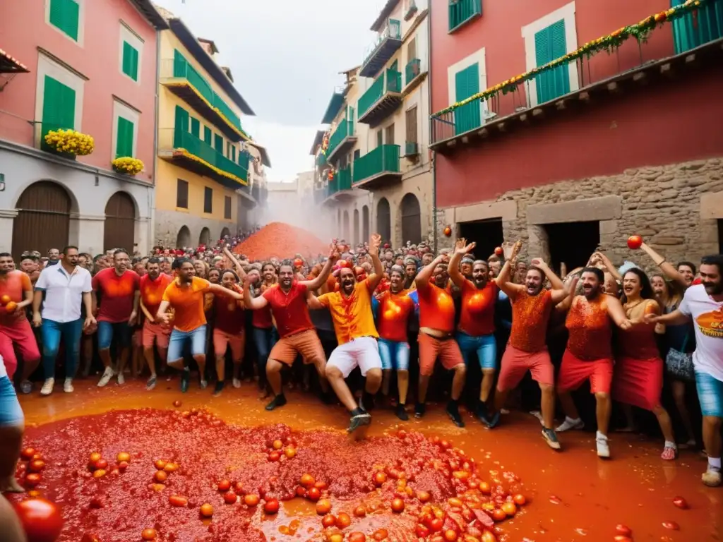 La Tomatina: caos alegre en la bulliciosa calle de Buñol, España