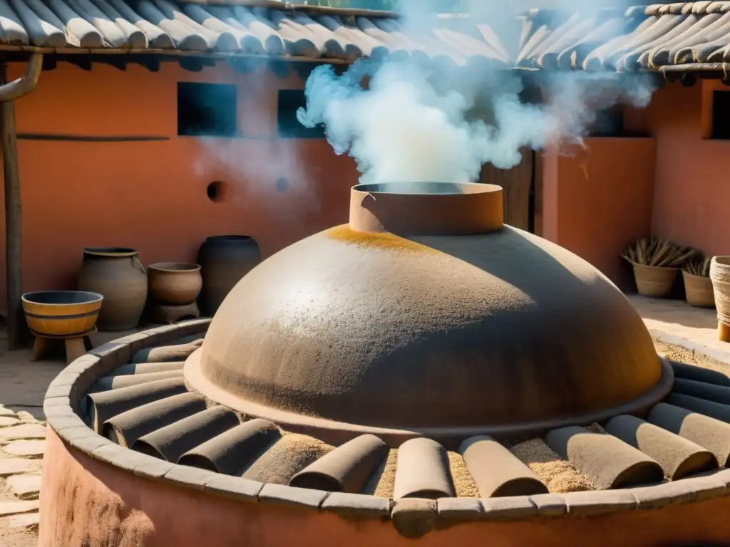 Tradicional destilería de mezcal en Oaxaca, con el horno de barro, trabajadores locales y misterios del mezcal ancestral