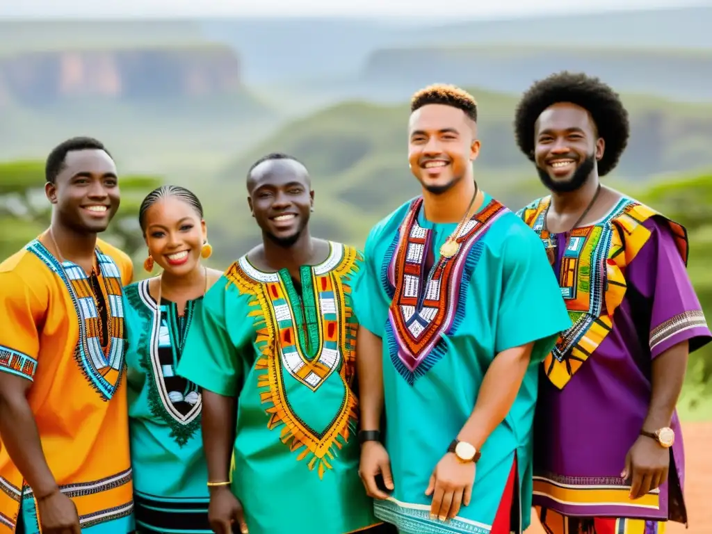 Vibrante celebración africana con vestimenta tradicional Dashiki