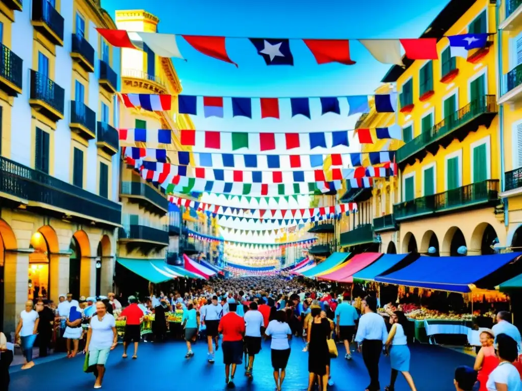 Vibrante celebración en las calles de San Sebastián, Puerto Rico durante las Fiestas de la Calle San Sebastián