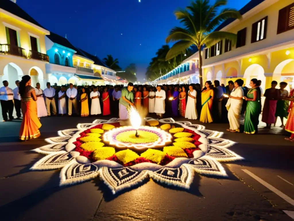 Vibrante celebración de Diwali en las calles de Mauricio