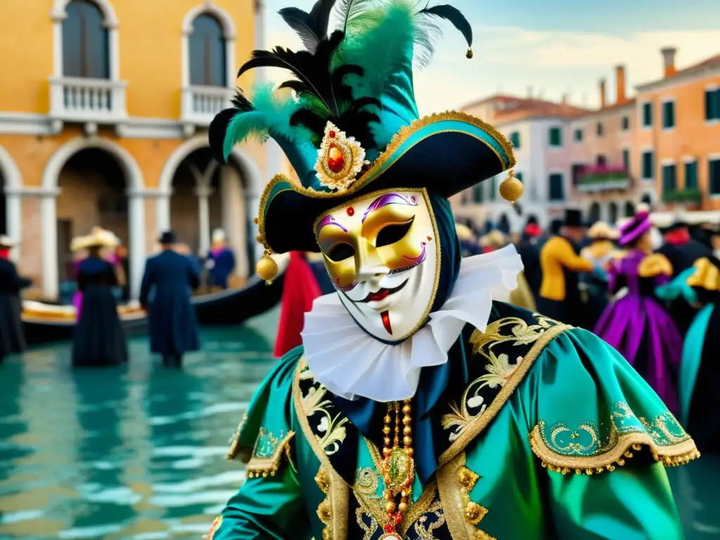 Vibrante escena del carnaval veneciano con diseñadores que incorporan festividades mundiales