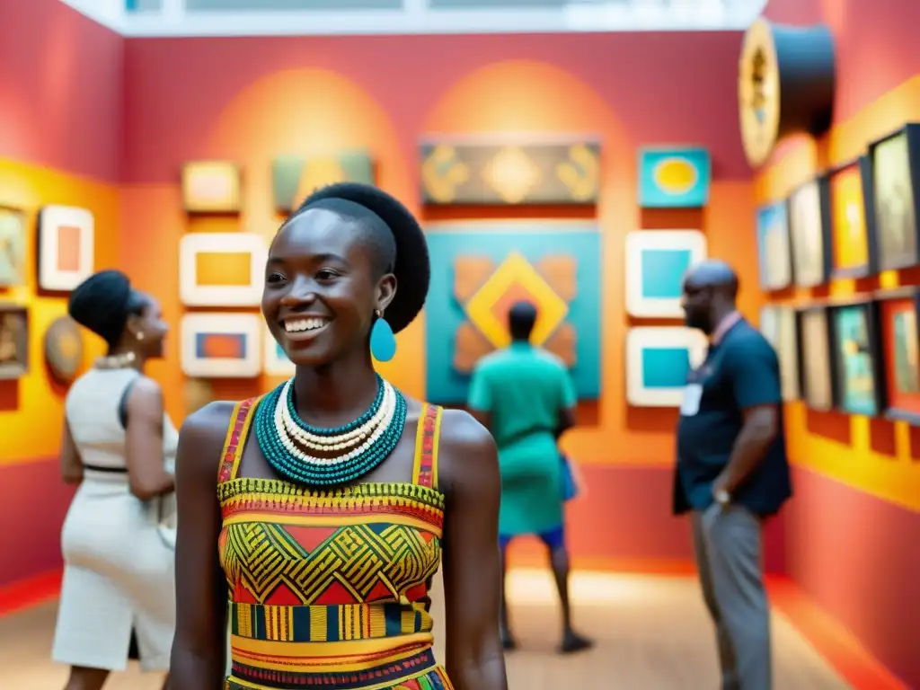 Una vibrante exposición de arte africano, donde la diversidad cultural se entrelaza con sonrisas y conversaciones, reflejando su impacto global