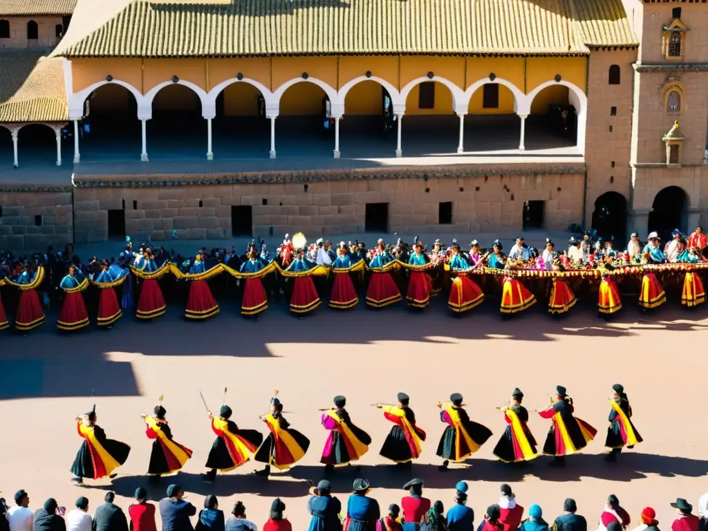 Vibrante Fiesta del Inti Raymi en Cusco: danzas quechuas y arquitectura ancestral bajo el cálido resplandor del sol