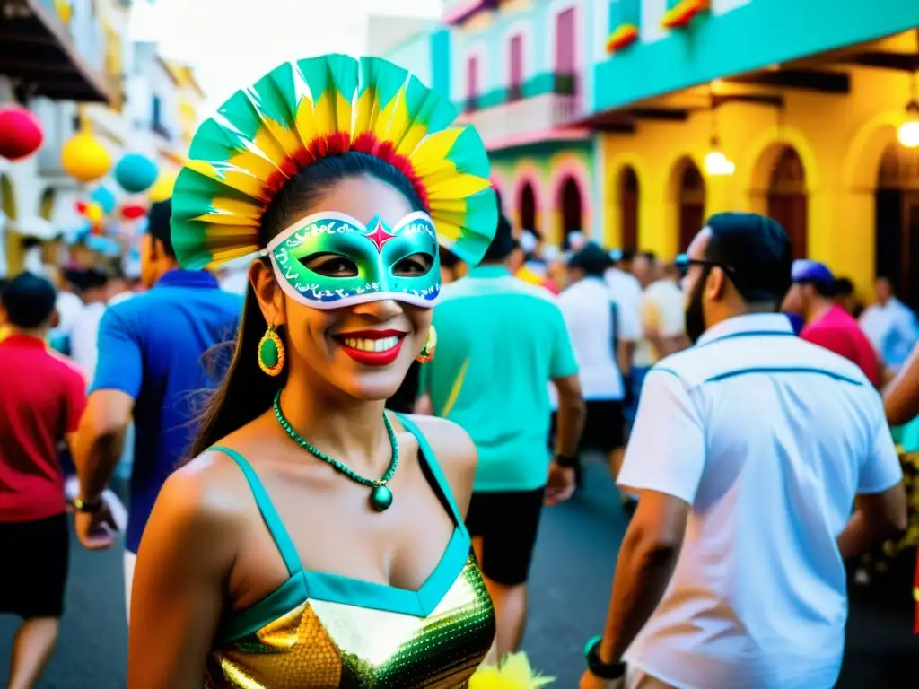 Celebración vibrante en las Fiestas de la Calle San Sebastián en Puerto Rico, con música, baile y coloridos trajes