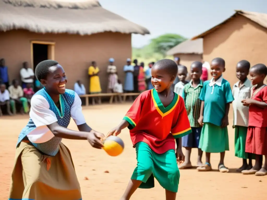 Un vibrante juego tradicional en una aldea africana