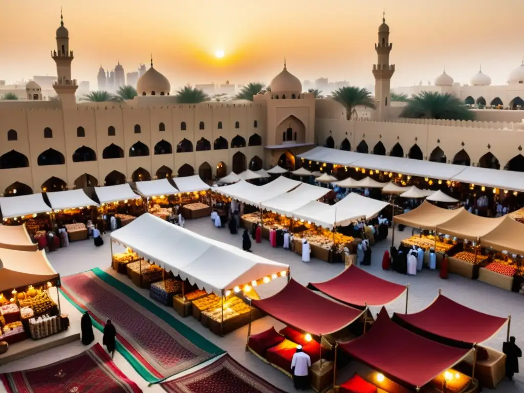 Vibrante mercado árabe en Dubai con experiencia cultural y arquitectura colorida