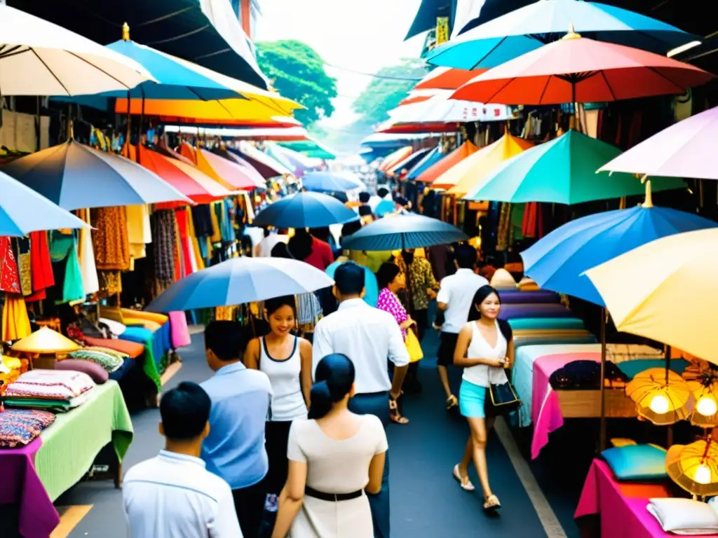 Vibrante mercado étnico en Bangkok, Tailandia