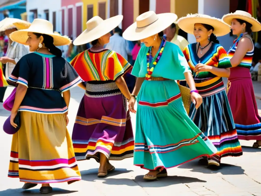 Vibrante mercado de Oaxaca, México, con moda étnica influencia tendencias actuales