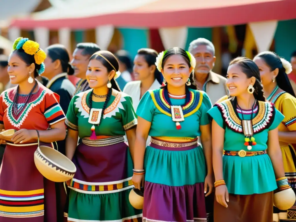 Una vibrante reunión comunitaria mixteca con danzas tradicionales, música y artesanías