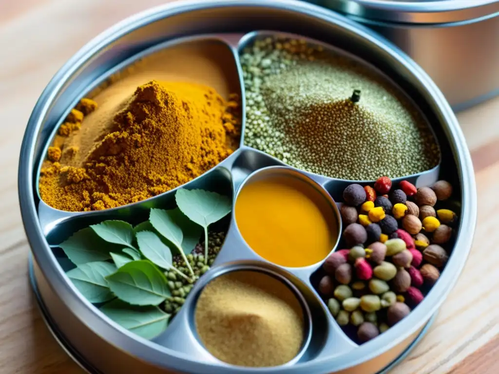 Vibrantes especias en masala dabba: un viaje al corazón de India