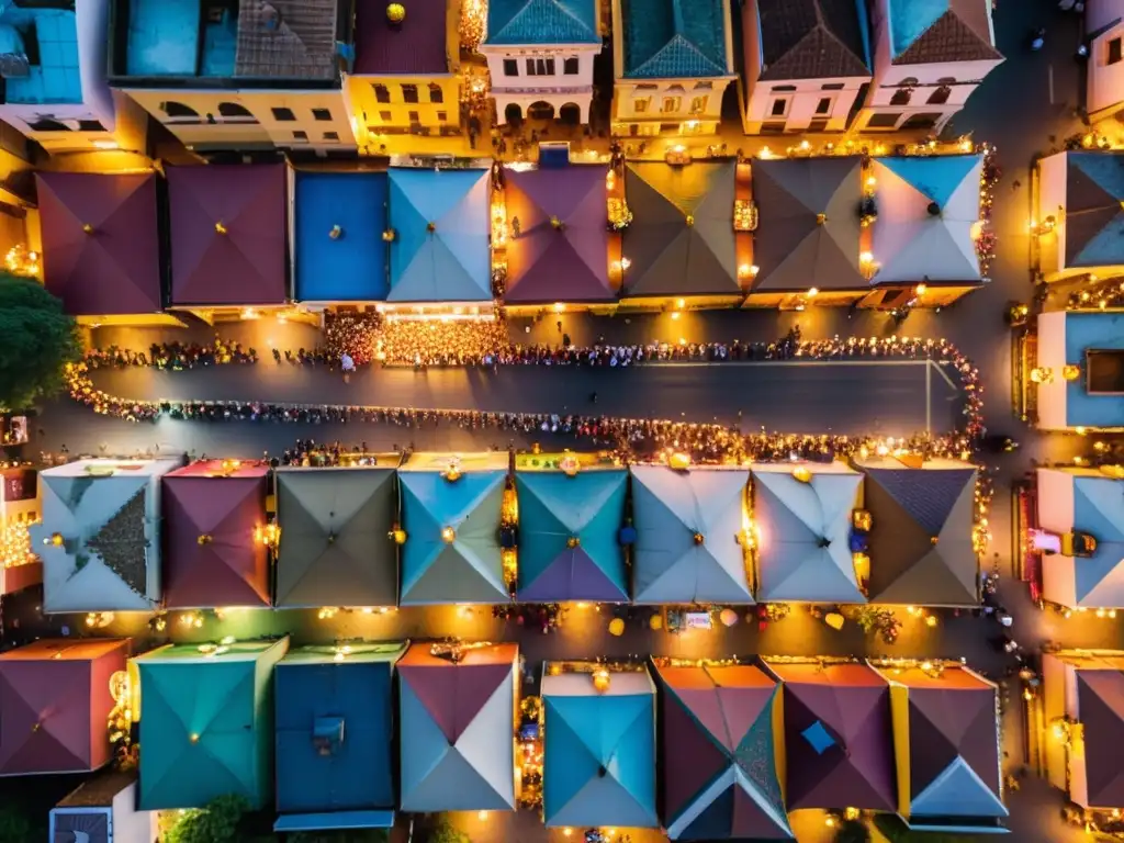 Vista aérea de India durante el festival de Diwali, tradición y significado del Diwali capturados en una vibrante ciudad iluminada