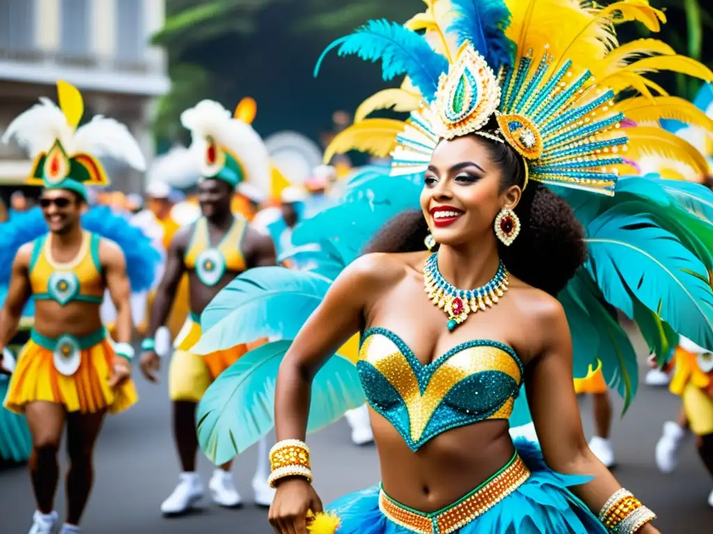 Vivencias únicas en el Carnaval de Río: Desfile vibrante con coloridos trajes, música samba y energía festiva